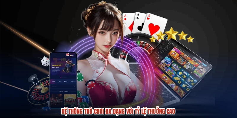 Hệ thống trò chơi đa dạng với tỷ lệ thưởng cao